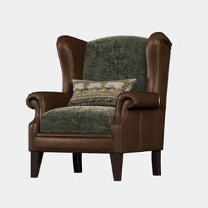 Constable Wing Chair Galveston Bark and Coco Velvet Olive
